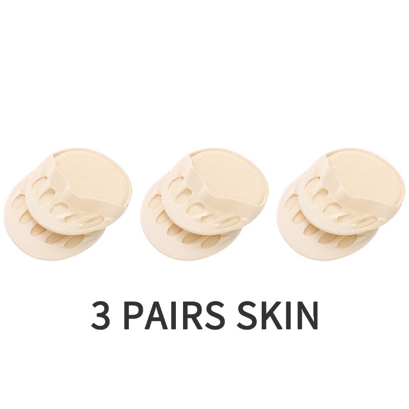 3 Pairs Vijf Tenen Voorvoet Pads Vrouwen Hoge Hakken Liners Half Inlegzolen Onzichtbare Voet Pijn Zorg Absorbeert Schokken Sokken Teen pad Insert: 2