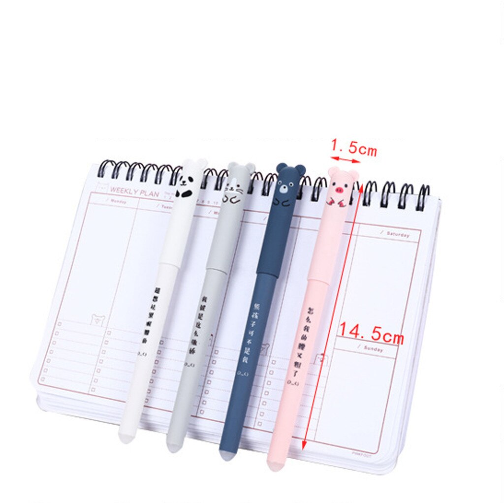4PCS Animals Erasable Pen Cute Kawaii Cartoon Erasable Gel Pen School Office Supplies 0.35mm Blue Ink Student Refill Rods