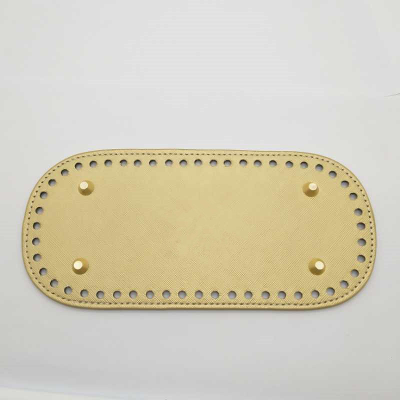 Fondo largo para bolsos de punto para mujer, accesorios de bolso de cuero PU, fondo hecho a mano, DIY, de ganchillo: gold