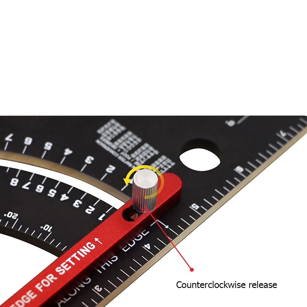 Aluminum Alloy 2-in-1 Folding Triangle Squares Ruler Positioning Angle Marking Measuring Gauges Metric Angle Protractor