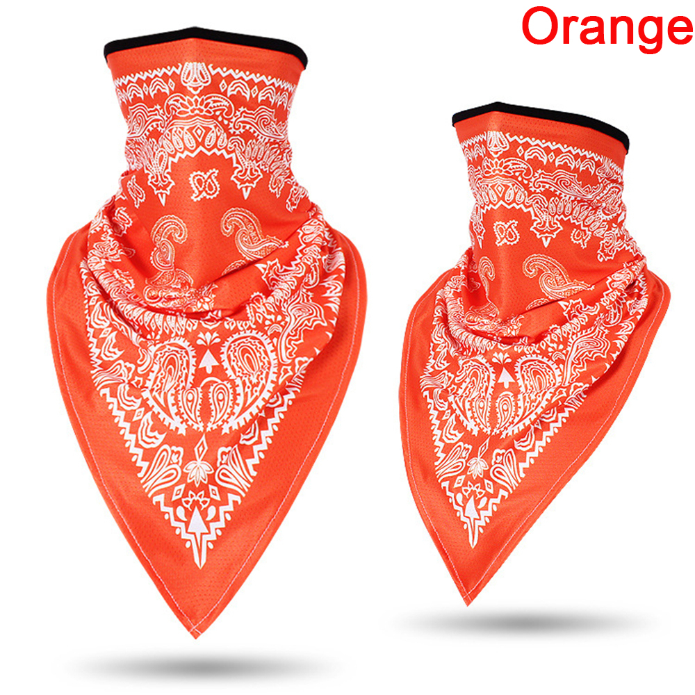 Retro Motorcycle Headwear Bike Ski Sports Scarf Wrap Balaclava Windproof Dust Outdoor Bandana Cycling Breathable Neck Cover: Orange (Printing)