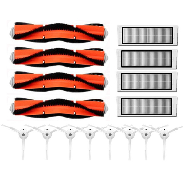Para Xiaomi Mi Robot aspirador 1a generación/2/1S, SDJQR01RR SDJQR02RR SDJQR03RR Roborock E4 E5 S4 Max filtro de Cepillo Lateral principal: YELLOW