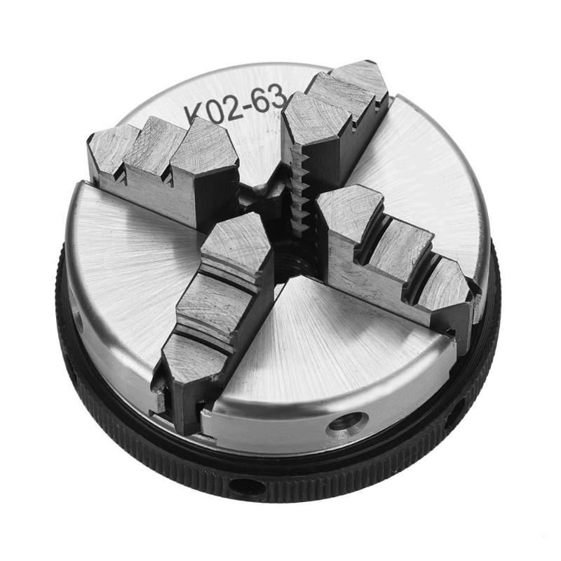 3/4 Jaws Wood Lathe Chuck 50mm 63mm Manual Chuck Self-centering DIY Metal Wood Lathe For Processing Non-ferrous Metals&Non-metal: K02-63