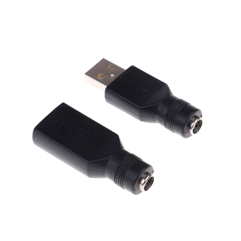 Vrouwelijke Jack Naar Usb 2.0 Male Plug/Vrouwelijke Jack 5V Dc Stekkers Connector Adapter Laptop 5.5*2.1Mm Zwarte Kleur