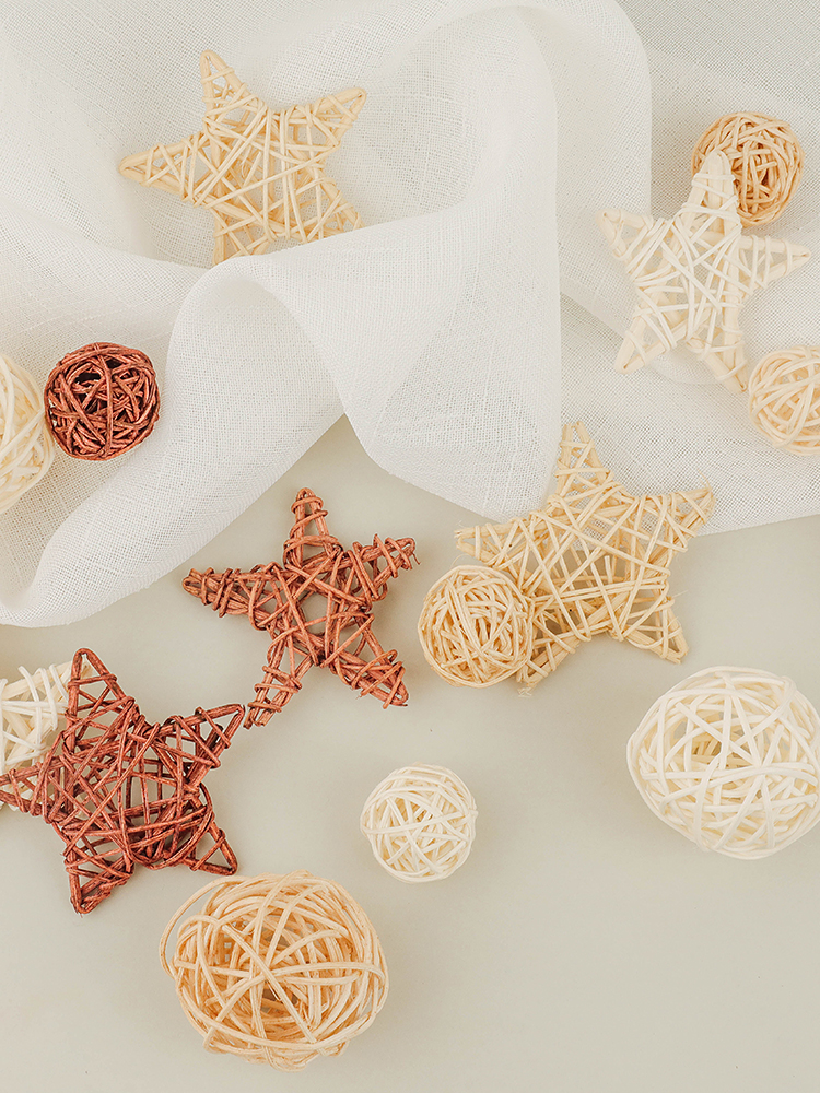 9 unids/set bolas de mimbre Natural estrella ins accesorios de fotografía accesorios de fondo para decoración del hogar de estudio fotográfico