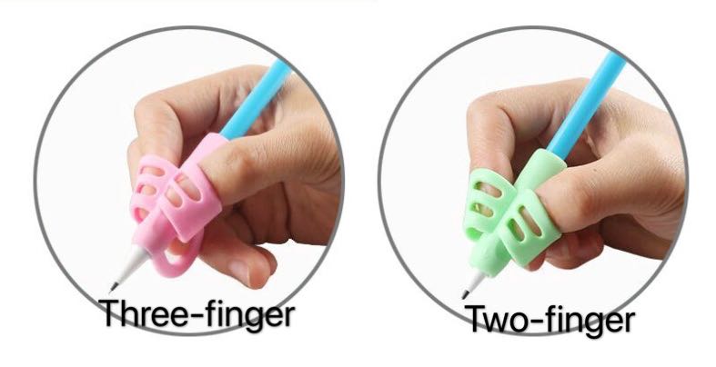 Ekte 2 tofinger tpr gummi blyant grep pennegrep