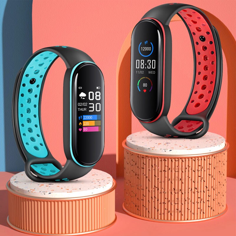 M6 pro smartwatch-armbänder für damen und herren  ip68 wasserdichte sport-fitness-tracker mit herzfrequenzmessung und schrittzähler