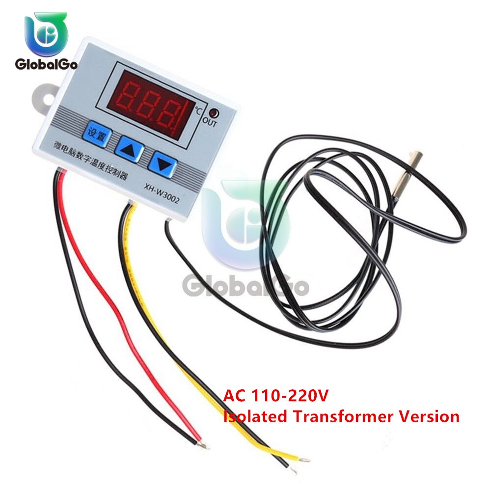 10 stuks/partij 12v 24v 220v w3002 digitale led temperatuurregelaar 10a thermostaatregelaar  w3002: Ac 110-220v geïsoleerd