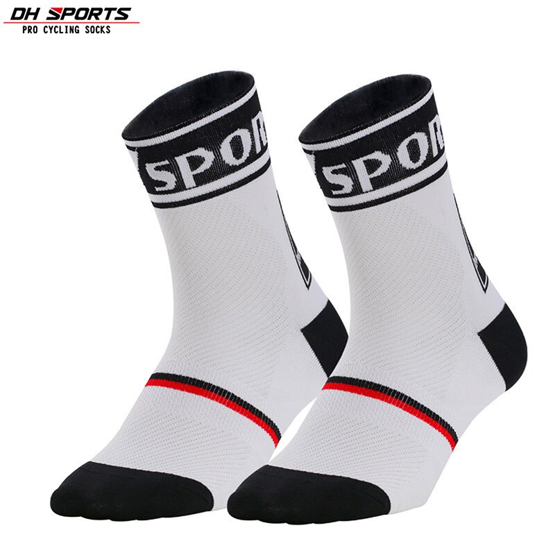 Cycling Socks Compression Team Bike Outdoor Hiking Basketball Running Breathable Stocking Unisex: white / 35-39