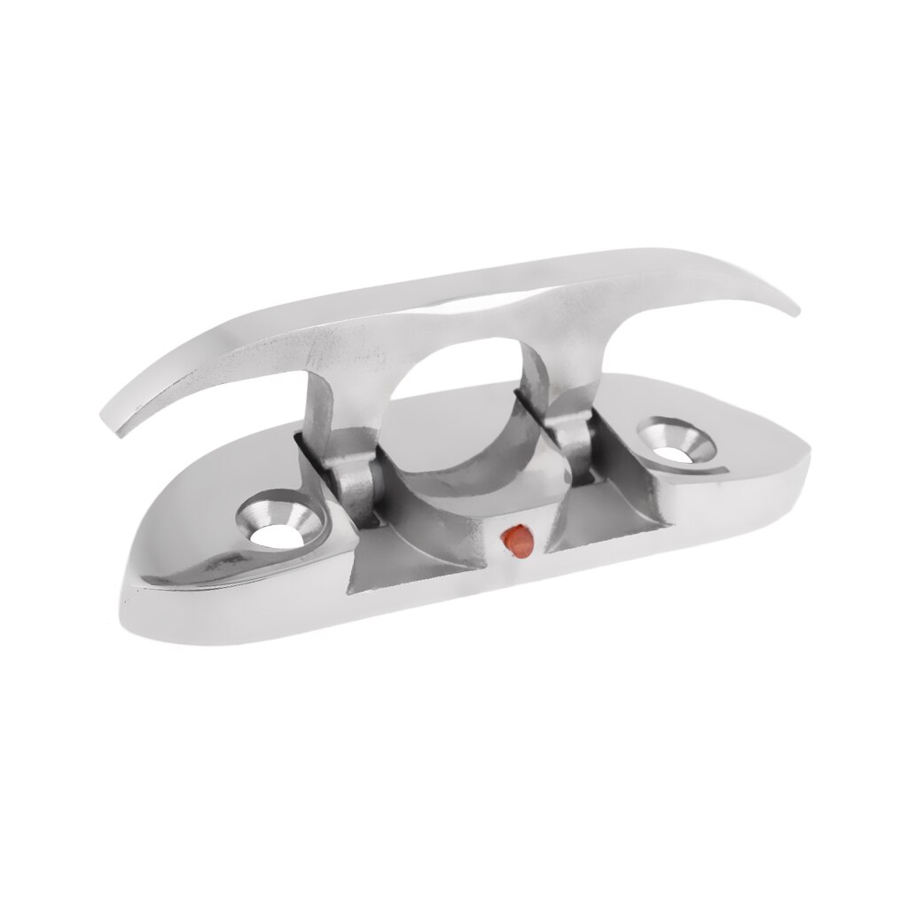 Folding Cleat Mount Mooring Deck Cleat Dock Anchor Clamp Polished 316 Marine Stainless Steel Boat Hardware - 4-1/2inch