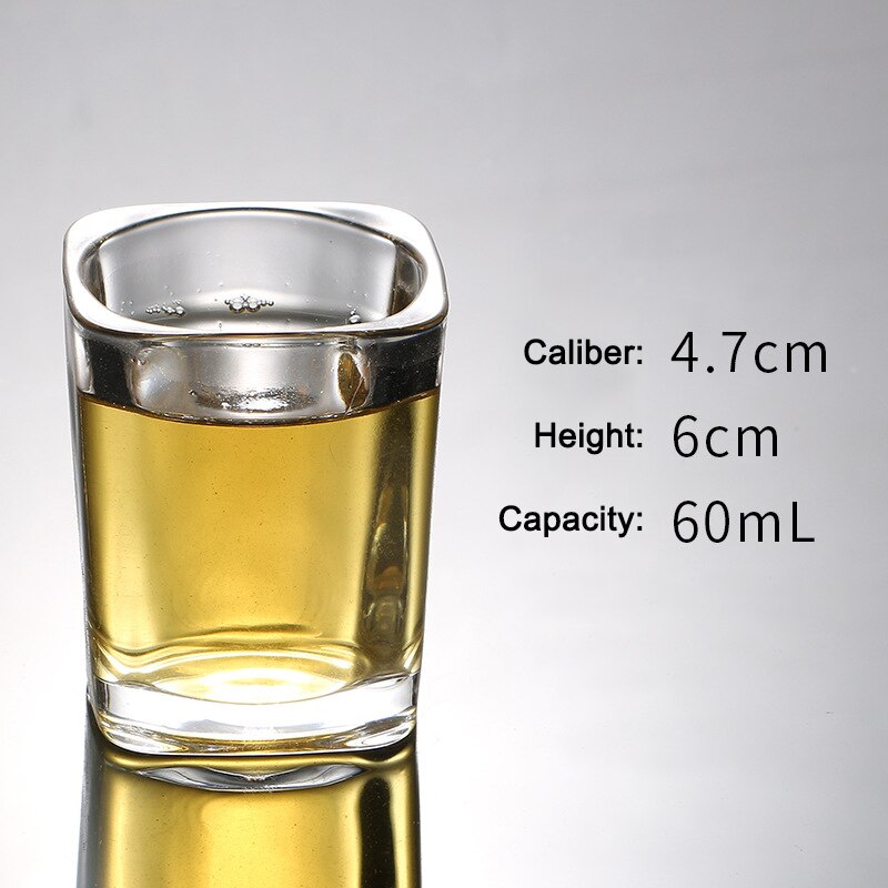 Heavy Base Shots Glass Chineses Style Drinking Tool Bar and Party Glass Tumblers can CSV: Big Square Cup