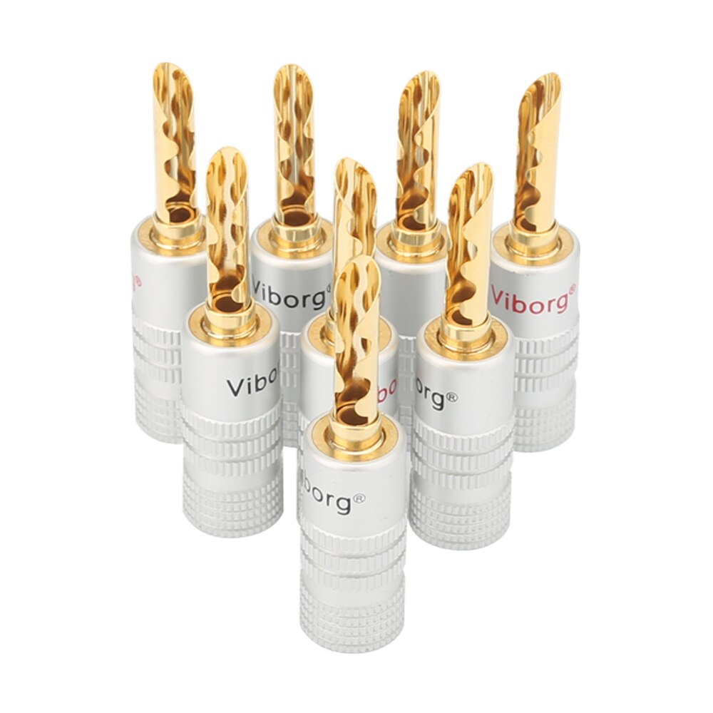 Viborg – connecteur fiche banane 24K plaqué or BFA, 8 pièces, 100% neuf