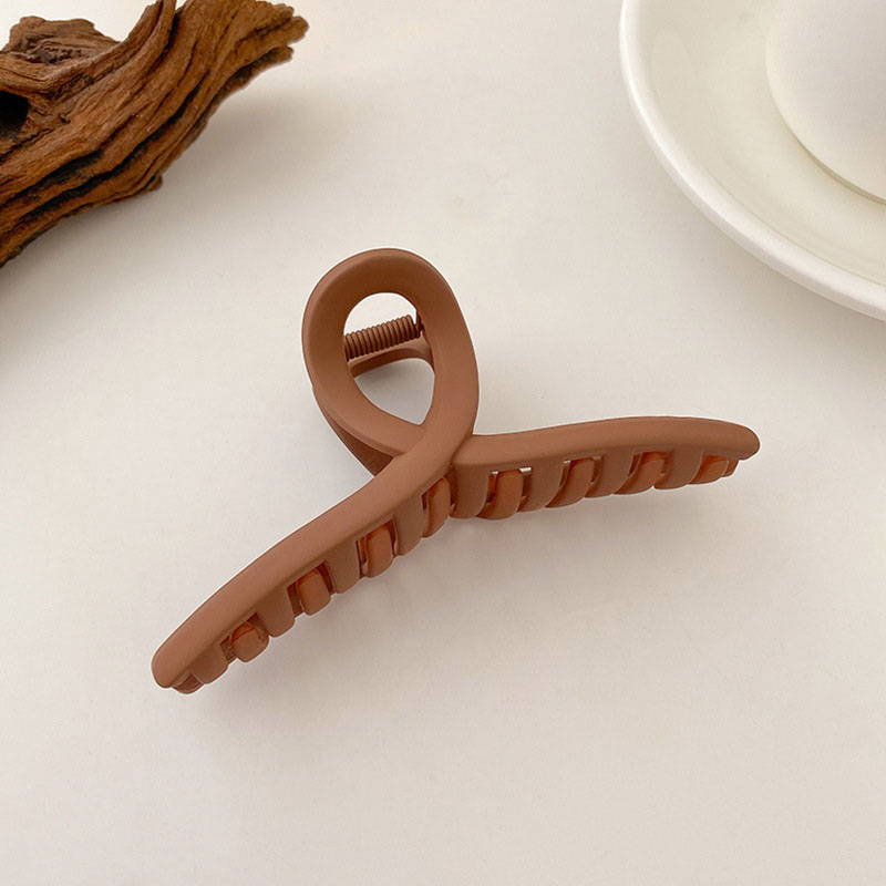 Pinza para el pelo geométrica con flor marrón y Beige para mujer, pinza para el pelo sólida con temperamento, horquilla dentada, accesorios para el cabello a la: Azul cielo