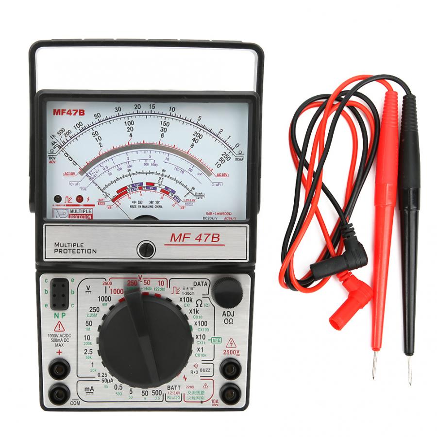 MF47B Elektrische Pointer Multimeter Multitester Draagbare Voltmeter Amperemeter AC/DC Spanning Stroom OHM Multi Meter Tester