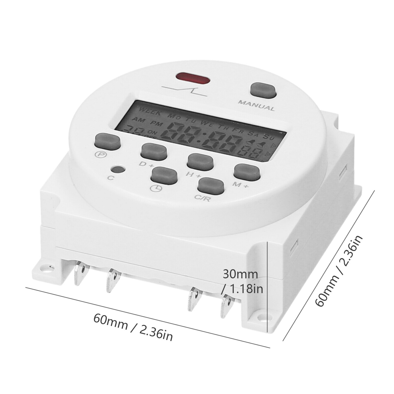 KKmoon CN101A Digital Timer Switch Weekly Programmable Panel Mounted Electrical Timer 16 Independent ON/ OFF Program