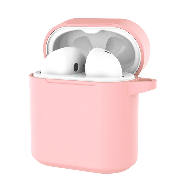 Pokrywa silikonowa etui na słuchawki do Huawei Honor FlyPods Fly Pods Pro futerały ochronne do Freebuds 2 Pro karabińczyk metalowy haczyk: Pink