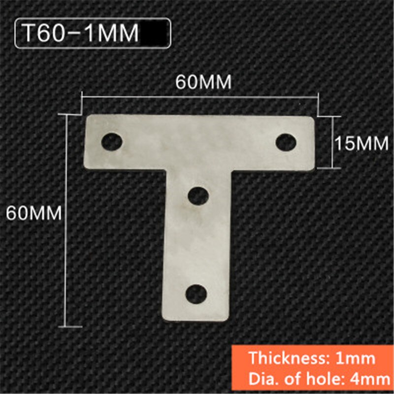 5 stks/partij Rvs Plain Hoek Beugel Satijn L T Vorm Board Ondersteuning Hoek Beugel Meubelbeslag Connectors: T60-1mm
