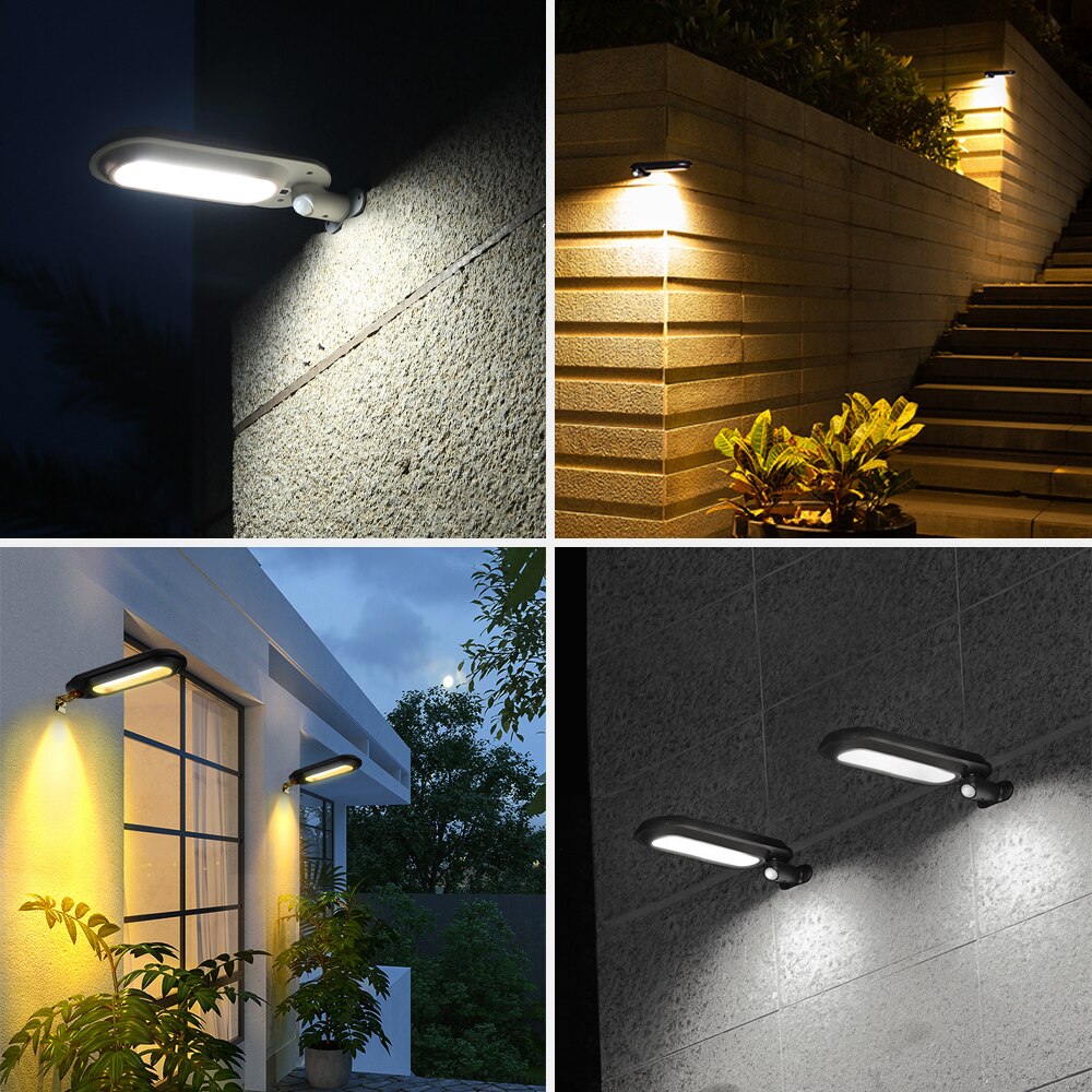 Outdoor Solar Wall Light Street Light, OutdoorWaterproof, Motion Sensor, Security Lighting for Garden, Yard, Path, 4 Modes