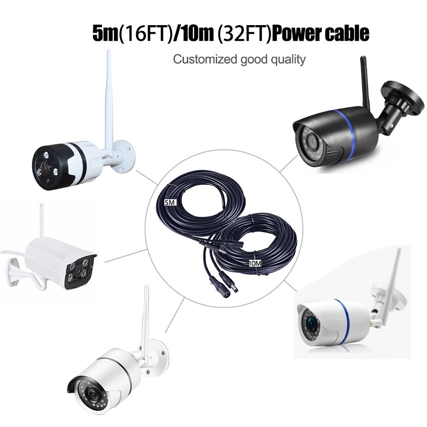 Zjuxin 3 M/5 M/10 M Extension Power Kabel voor IP wifi Cam 10ft 16ft 32ft Extension kabel voor 12v 2v Voeding AC/DC Adapter
