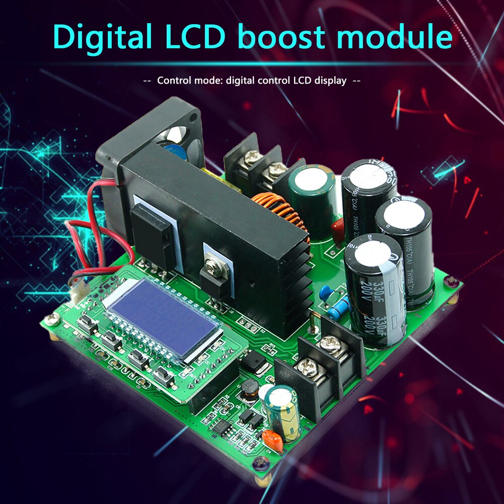 900W 15A Digital Display DC-DC Boost Converter 8-60V to 10-120V Constant Current Voltage CC CV Step Up Module