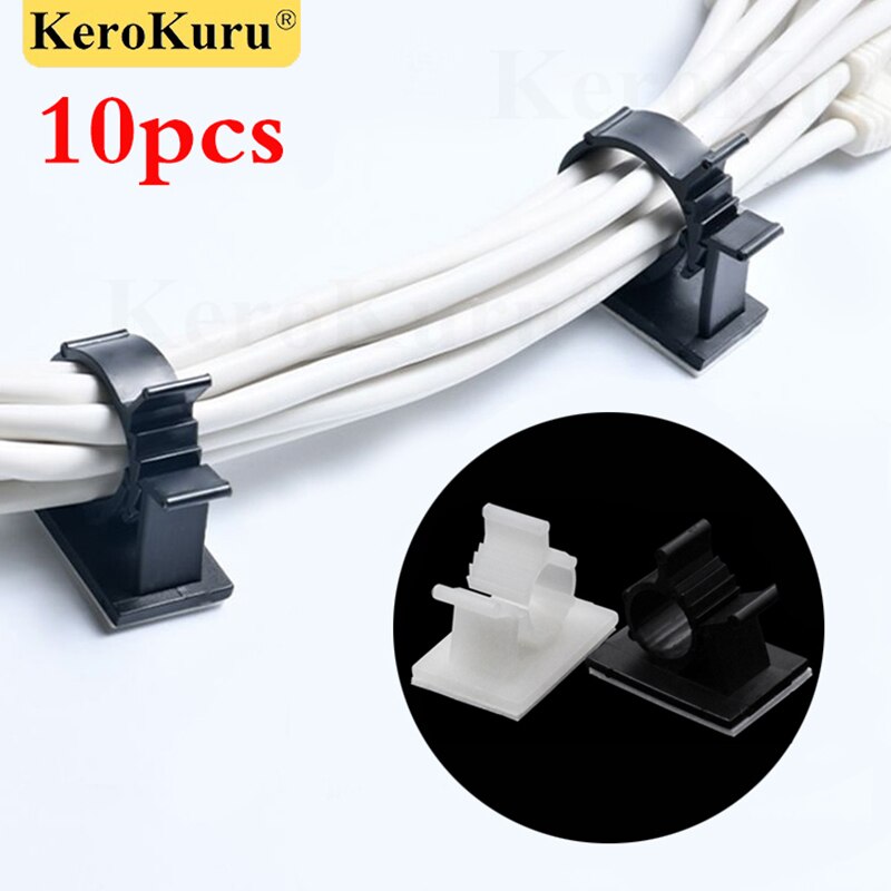 10 stücke Klebstoff Kabel Organizer Clips Tisch Kabel Verwaltung Einstellbare Kabel Halfter Für Auto PC TV Ladung Draht Spuler