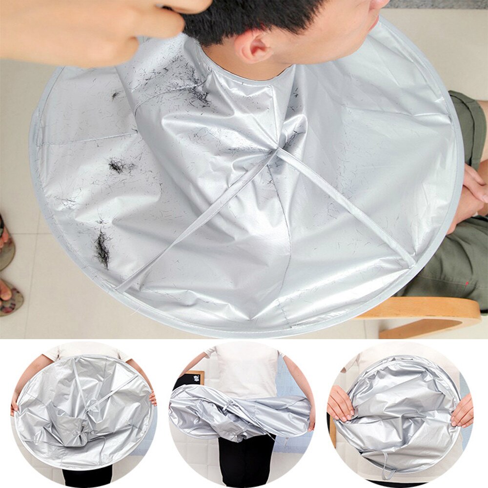 Waterproof Hair Cutting Cloak Adult Haircut Umbrella Cape Salon Barber Hairdressing Cover Hair Collector Cloth Wrap Foldable: Default Title