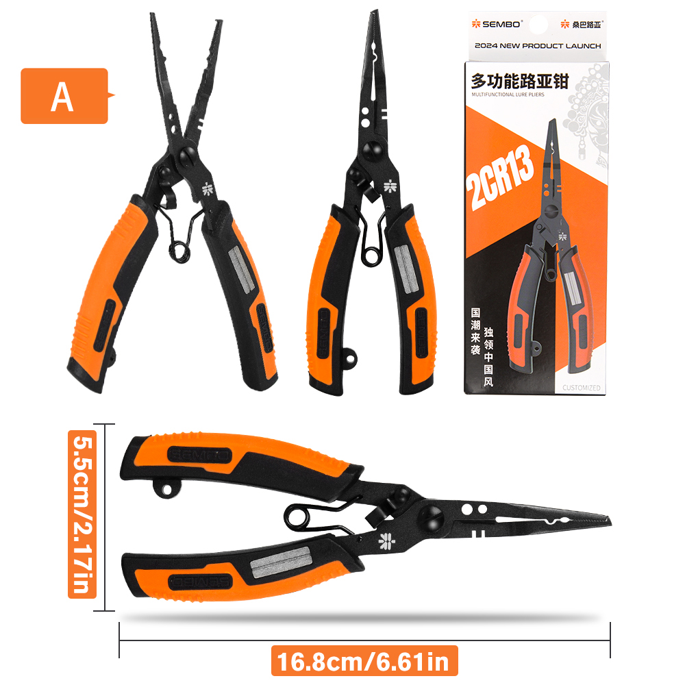 ZUKIBO nueva alicates de pesca multifunción con afilador de anzuelos, alicates de pesca de acero inoxidable 2CR13, pinzas para quitar anzuelos y señuelos: Dorado