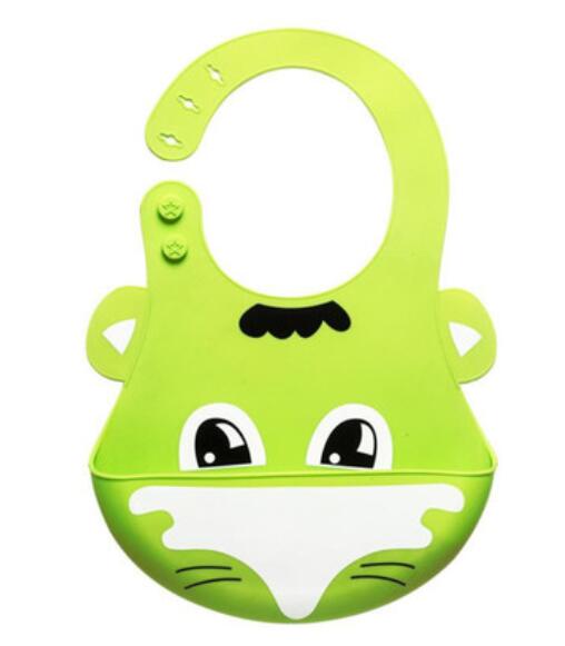 Søte låve spedbarn baby smekker myke silikon smekke vanntett spytt dryppende smekker: Grønn