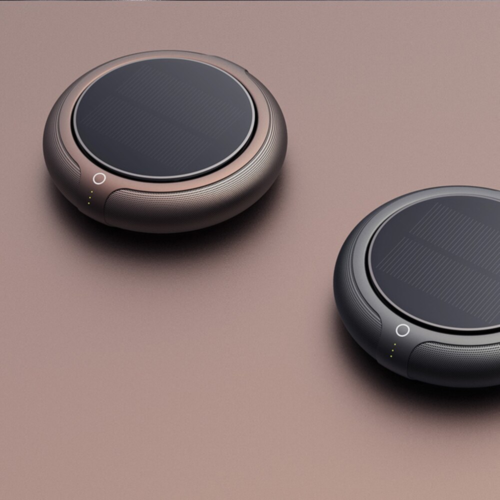 Solar Air Purifier Vehicle-mounted Negative Ion Generator Air Cleaner Anion Ionizer Generator Fresh Air (Black)