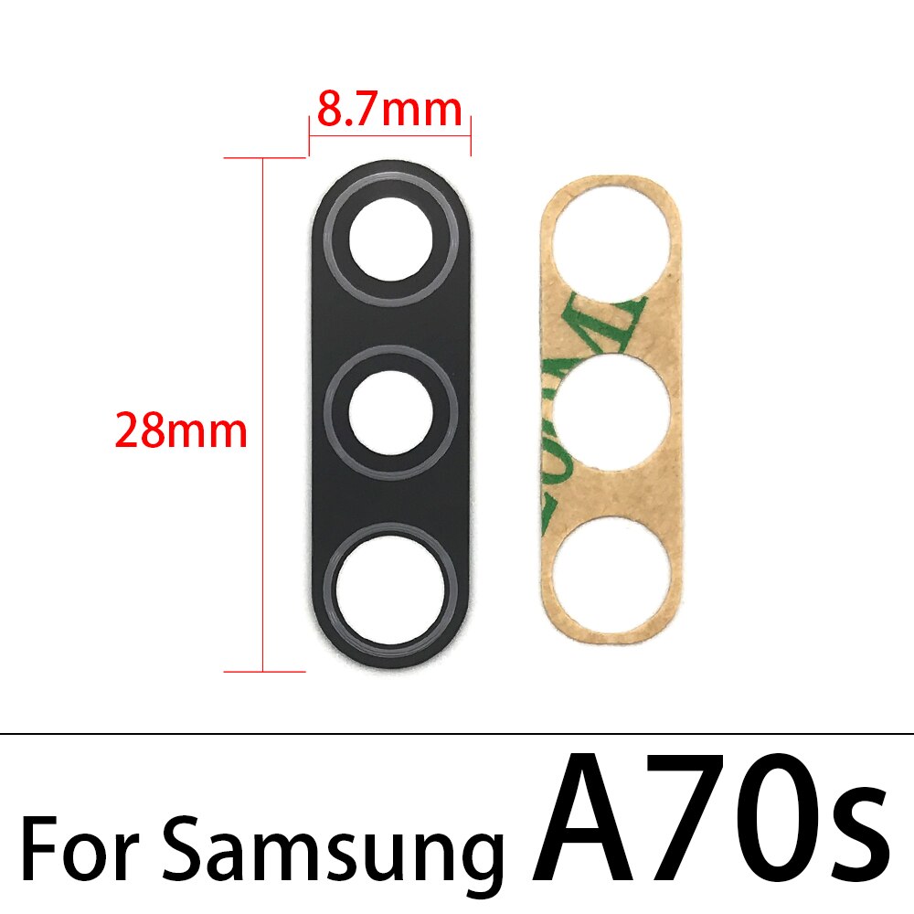 10 sztuk powrót szkło obiektywu aparatu z Ahesive dla Samsung A51 A21S A30S A50S A70S A31 A41 A71 M21 M31 S20 Plus Ultra fe uwaga 10Lite: A70S