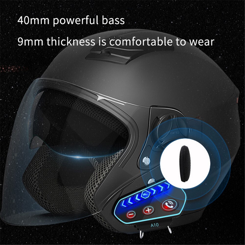 Motorcycle Headset Bluetooth 5.0 Helmet Headphone Intercom Motor Bike Earphone Microphone Built-In 2600mAh Battery