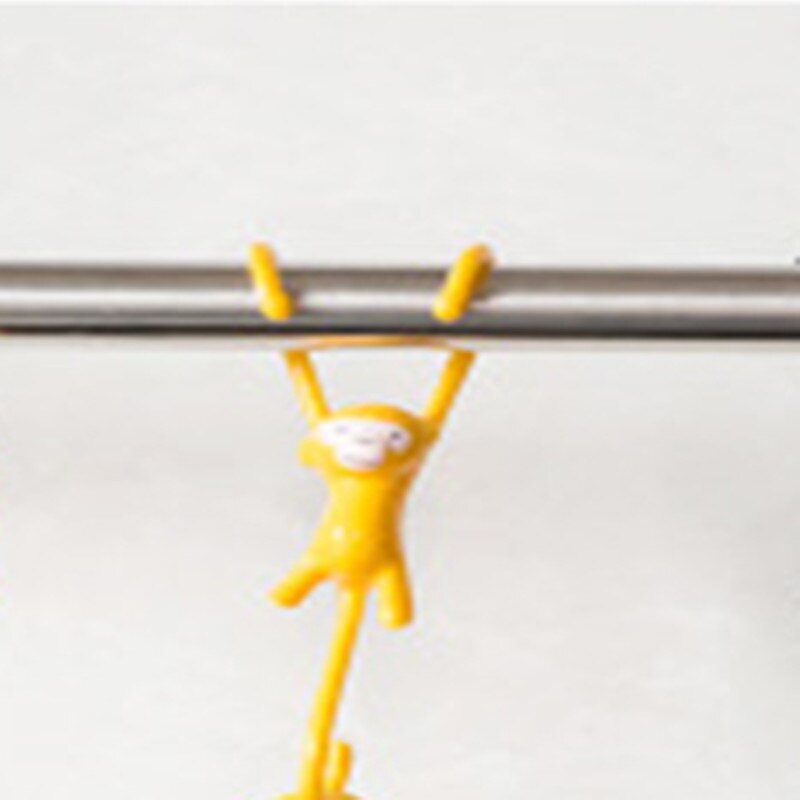 Shaped Key Organizer Hanger Rack Little Monkey Hook Cabinet S-Shaped Single Hand Silicone Rubber Decorative Holder Hook: 2hands