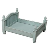 Bébé berceau amovible panier bois lit accessoires Photo Shoot infantile bébé photographie arrière-plan Studio accessoires canapé posant: Sky Blue