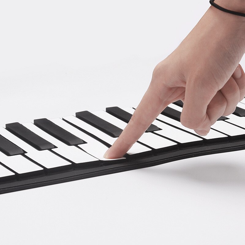 Piano portátil 61 teclas teclado electrónico Pianos inteligente plegable de silicona enrollable Piano instrumento principiante chico
