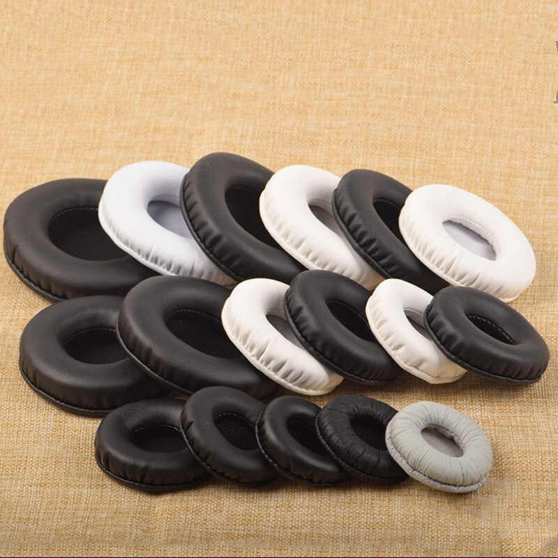 Almofadas redondas dos copos da orelha dos copos da orelha da substituição 55mm 60mm 65mm 70mm 75mm 80mm 85mm 90mm 95mm 100mm 105mm 110mm para o branco dos fones de ouvido