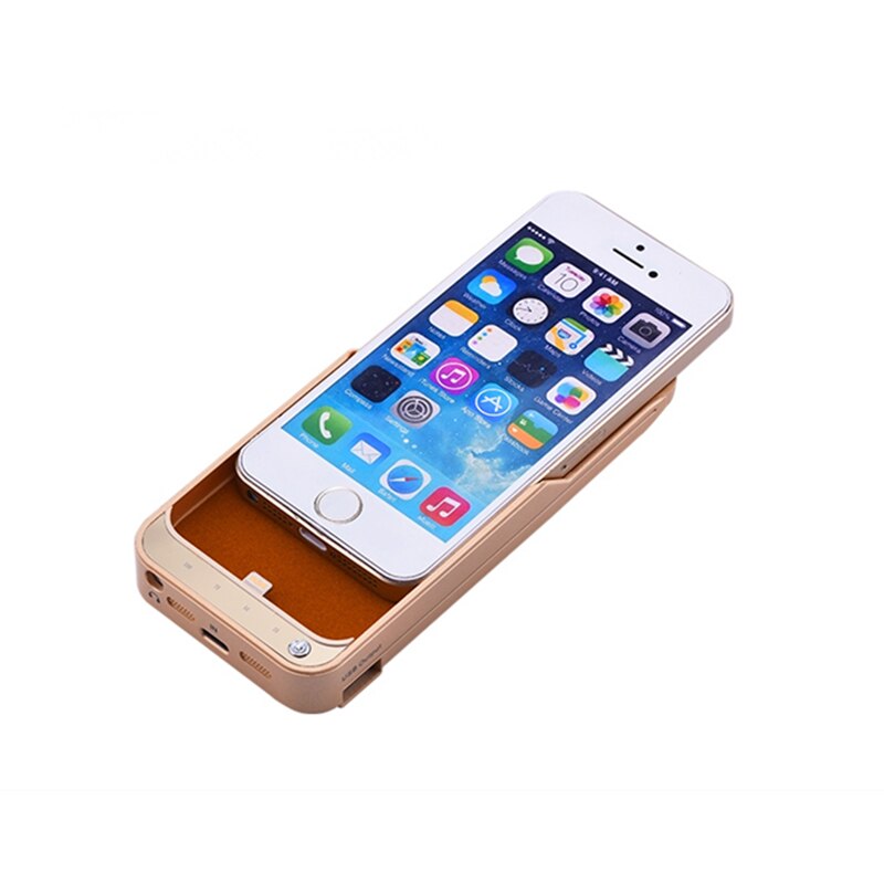 4200mAh caja portátil del Banco de la energía para iPhone 5 y 5s SE caja de la batería externa cargador de la batería cubierta de la batería de reserva