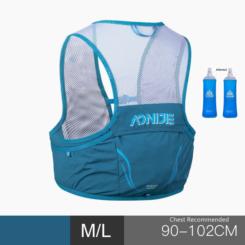 Aonijie 2.5L Ultralight Running Vest Outdoor Rugzakken Portable Hydration Pack Tassen Voor Camping Wandelen Fietsen Marathon C932S: ML DarkBlue Bottles