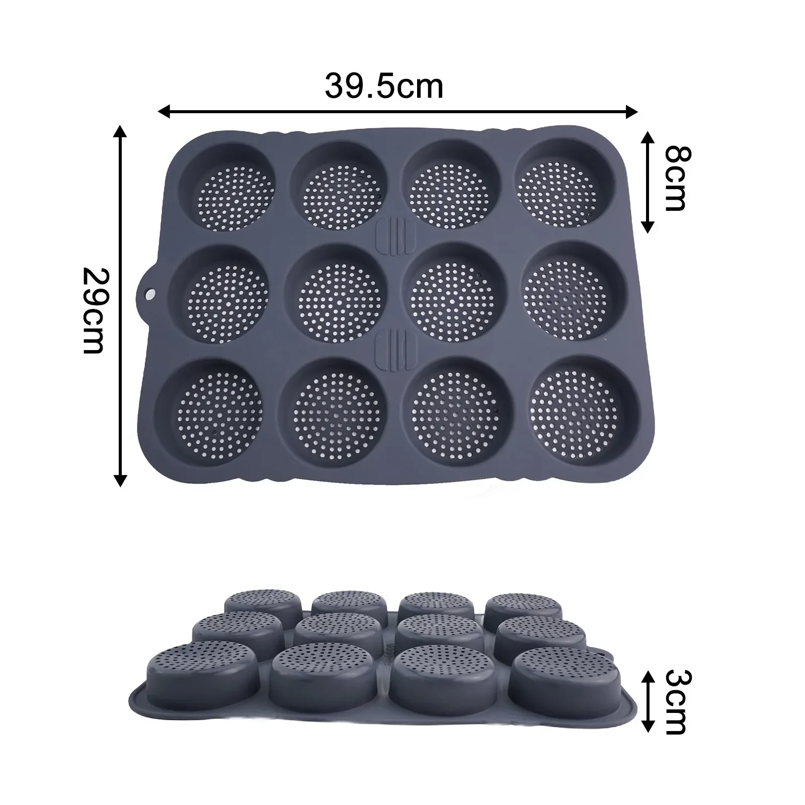 Silicone Hamburger Bun Baking Tray with 12 Cavity Nonstick for Making Perfectly Sized Burger Buns and Muffins
