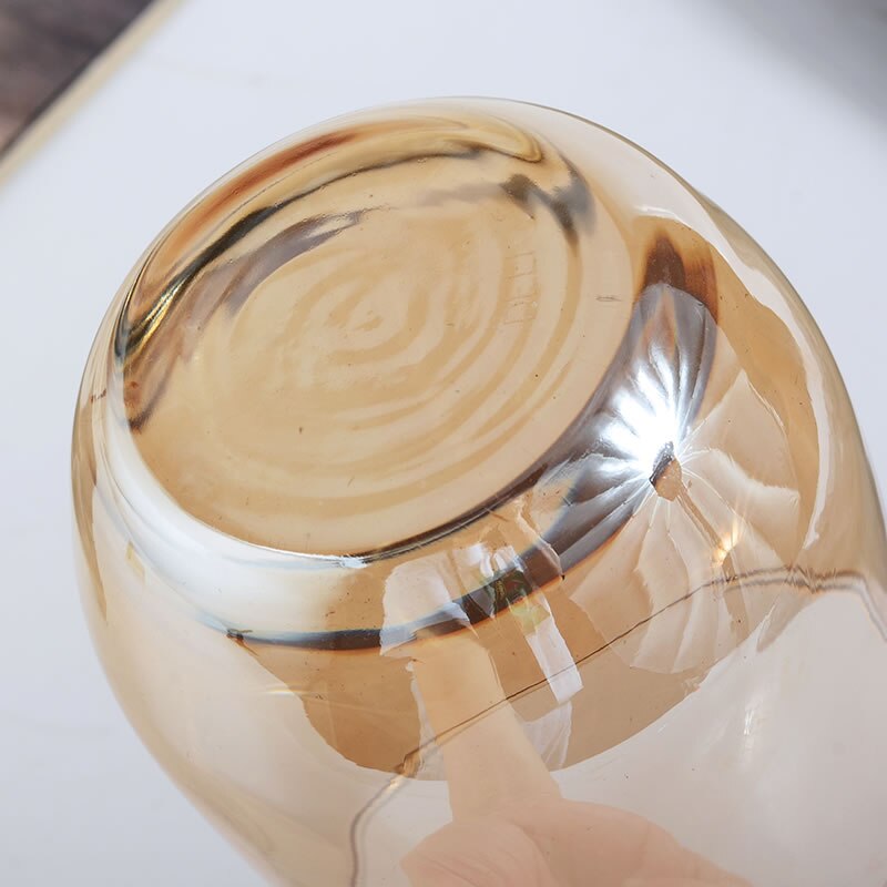 Gobelet à eau en verre, artisanal rond, plaqué or, verre à vin, grande capacité, verres à jus, whisky, Vodka, pour Bar et Restaurant