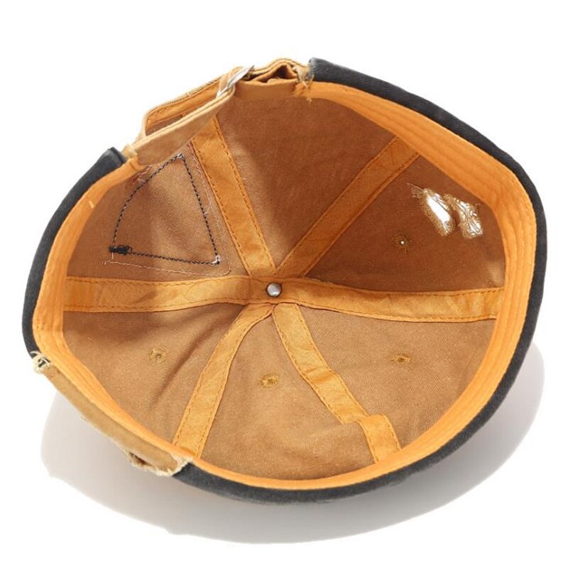 Chapeau Vintage Hip Hop pour hommes, casquette de crâne en coton délavé rétro, chapeau sans bord réglable, casquette respirante de propriétaire, chapeau de marin,