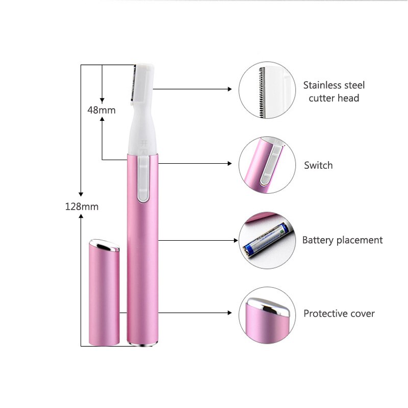 Battery Electric Eyebrow Trimmer Mini Electric Epilator Lady Body And Face Hair Remover Portable Female Eyebrow Cutter 42