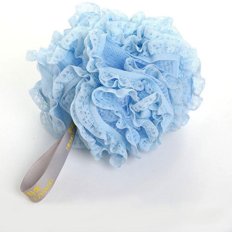Lichaam Schoon Bad Puff Mesh Zeepdispenser Huidvriendelijke Wassen Douche Hulpmiddel Exfoliërende Bad Spons Comfortabel Bad Scrub Bal: B-blue
