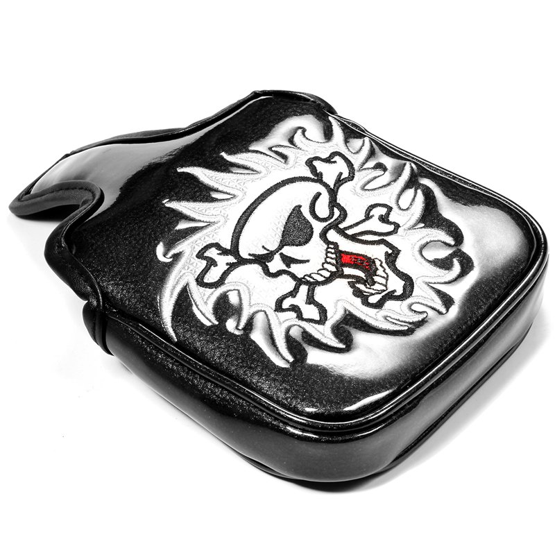 Skull golf putter cover stor klubba golf head cover magnetisk stängning röd vit blå passform för de flesta märken