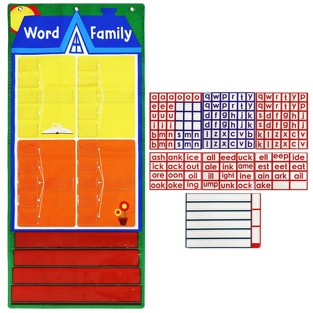 1Set English Learning Card Center Chart Kindergarten Homeschool Spelling Exercises