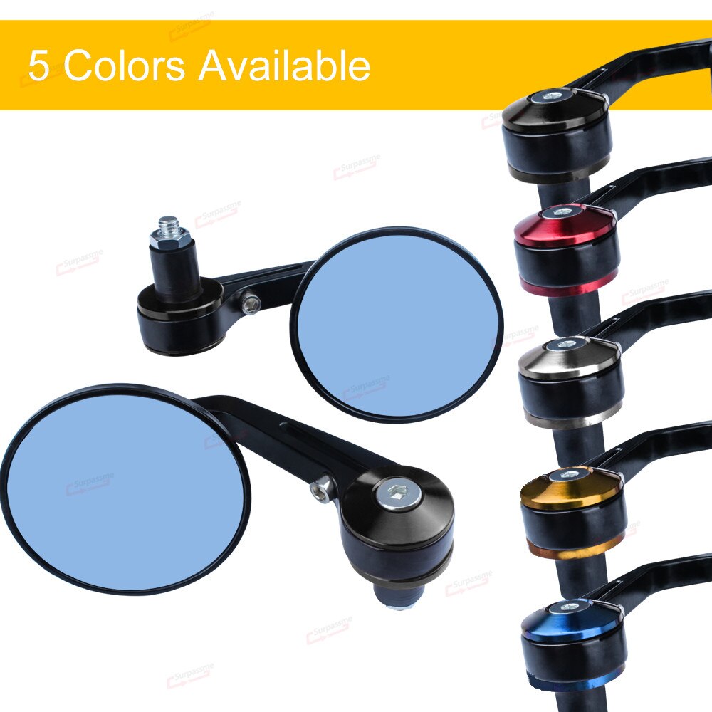 For Yamaha YBR 125 MT 07 XT 600 1 Pair 7/8" Motorcycle Rearview Mirror Round Handlebar Bar End Rear View Mirrors Accessories
