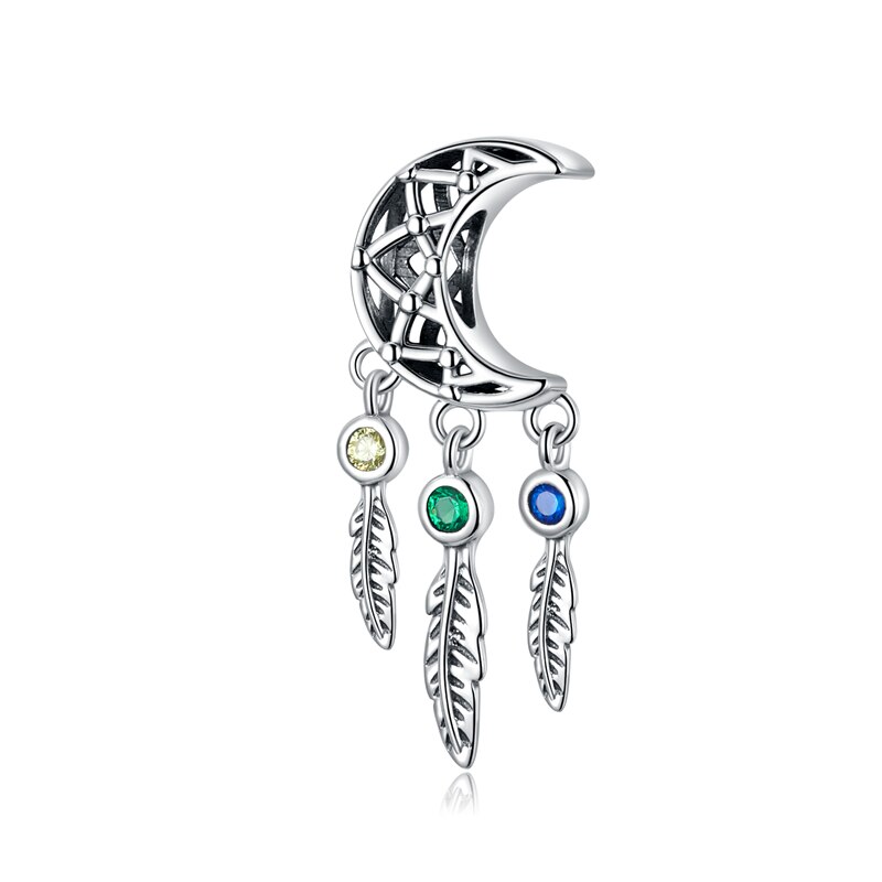 BISAER 925 Sterling Silver Beads Dreamcatcher Charms Dream catcher Beads Fit Charm Silver 925 Bracelet Vintage Jewelry ECC330: ECC1232