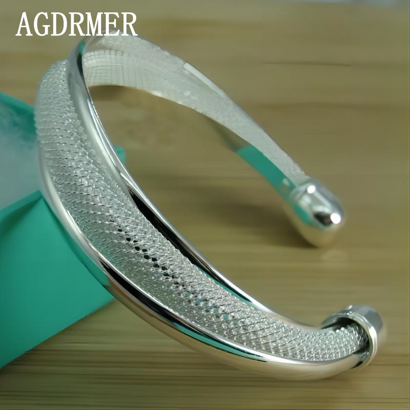Mode Vrouwelijke 925 Sterling Silver Bangle Eenvoudige Effen Smooth Armband Voor Vrouwen Charm Sieraden Party Verjaardag: Rood