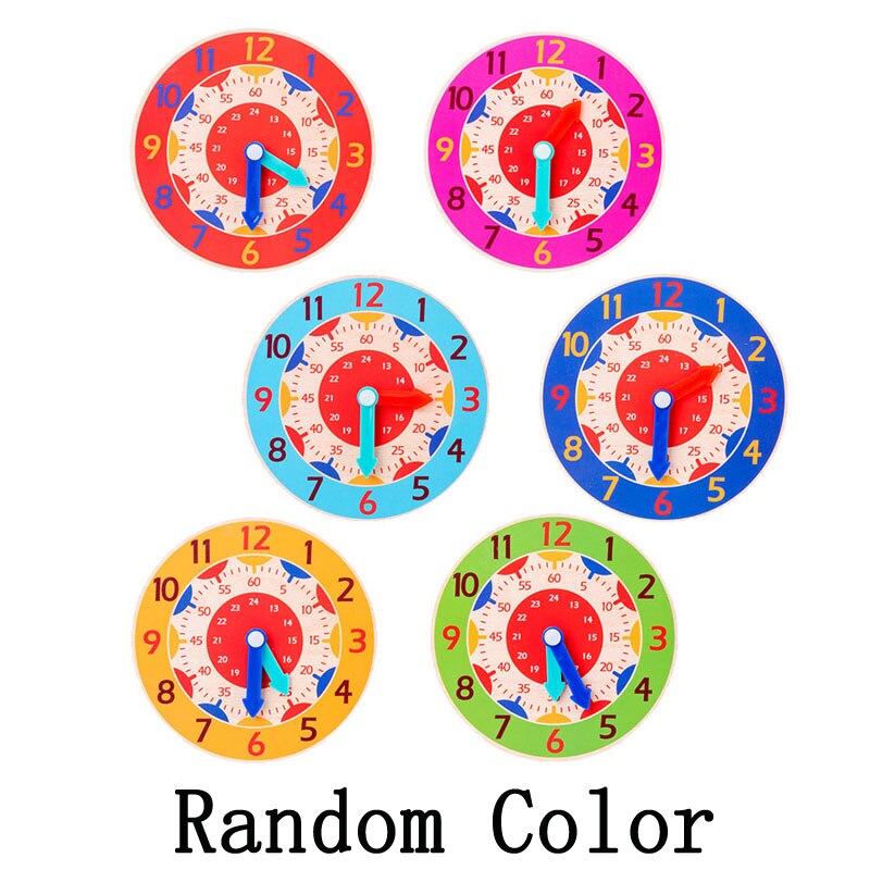 1Pcs Kinderen Vroege Onderwijs Houten Klok Speelgoed Uur Minuut Tweede Cognitie Klok Speelgoed Voor Kinderen Voorschoolse Onderwijs Gereedschap: Default Title
