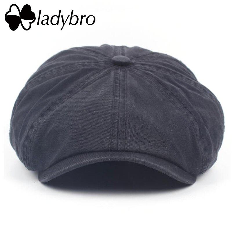 Ladybro, Boina para hombre, gorra octogonal antigua, boina para hombre, boina para caballero, sombrero de otoño e invierno para hombres, sombrero negro gris, hueso Casual