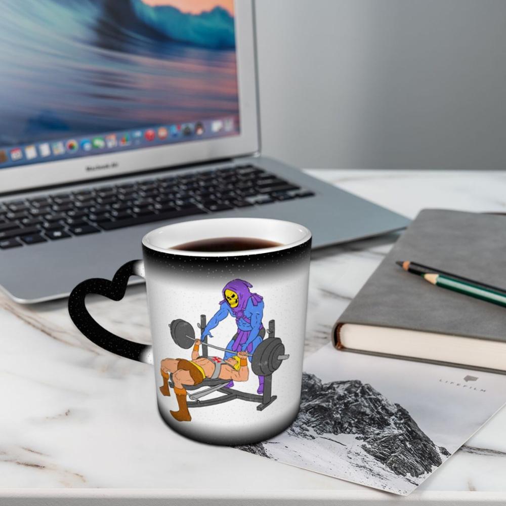 Gym Buddies Skeleton Weight Lifting Disposable Coffee K Mugs Glass Cups Tazas Set Water Bottle Double Wall Glass Christmas